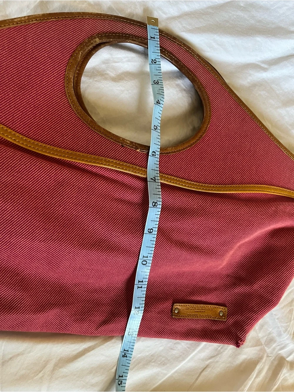 Burberry Blue Label Pink Nova Check Canvas Pink Tote with tan leather handles